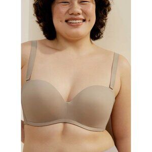 Neiwai Essential Support Bandeau Bra Pebble Tan/Gray Sz 34A NW231WU1140